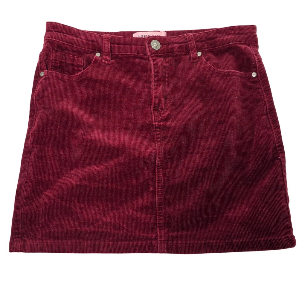 Mignon Jean Corduroy Skirt Burgundy A-Line‎ Mini Size Medium MSR1302